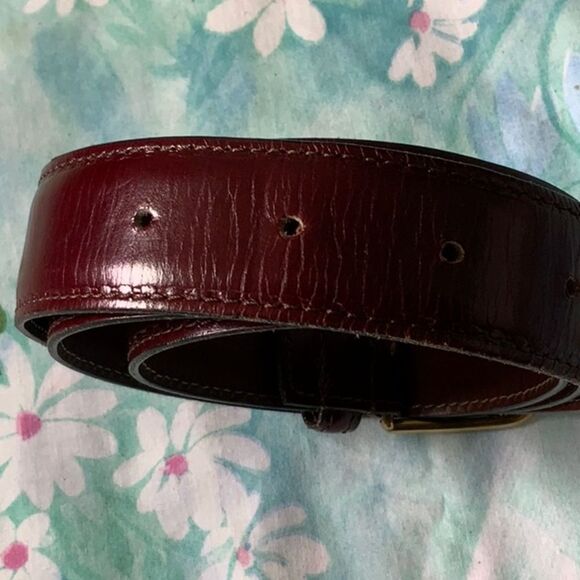 Dooney & Bourke Oxblood Leather Belt (Vintage?) unisex 32 - Picture 2 of 8
